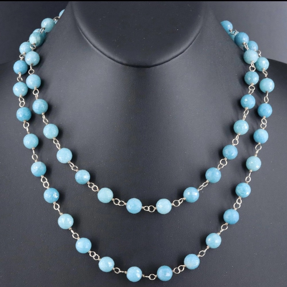 Sheryl Lowe Quartzite Bead Necklace with Sterling Diamond Clasp